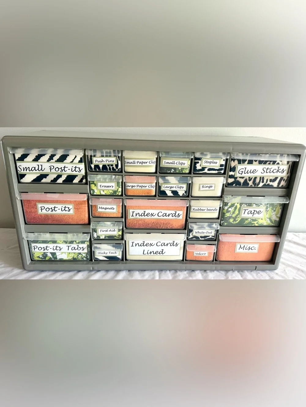 Vintage 22 Drawer Desktop or Wall Mount Storage Organizer Cabinet – Made in USA